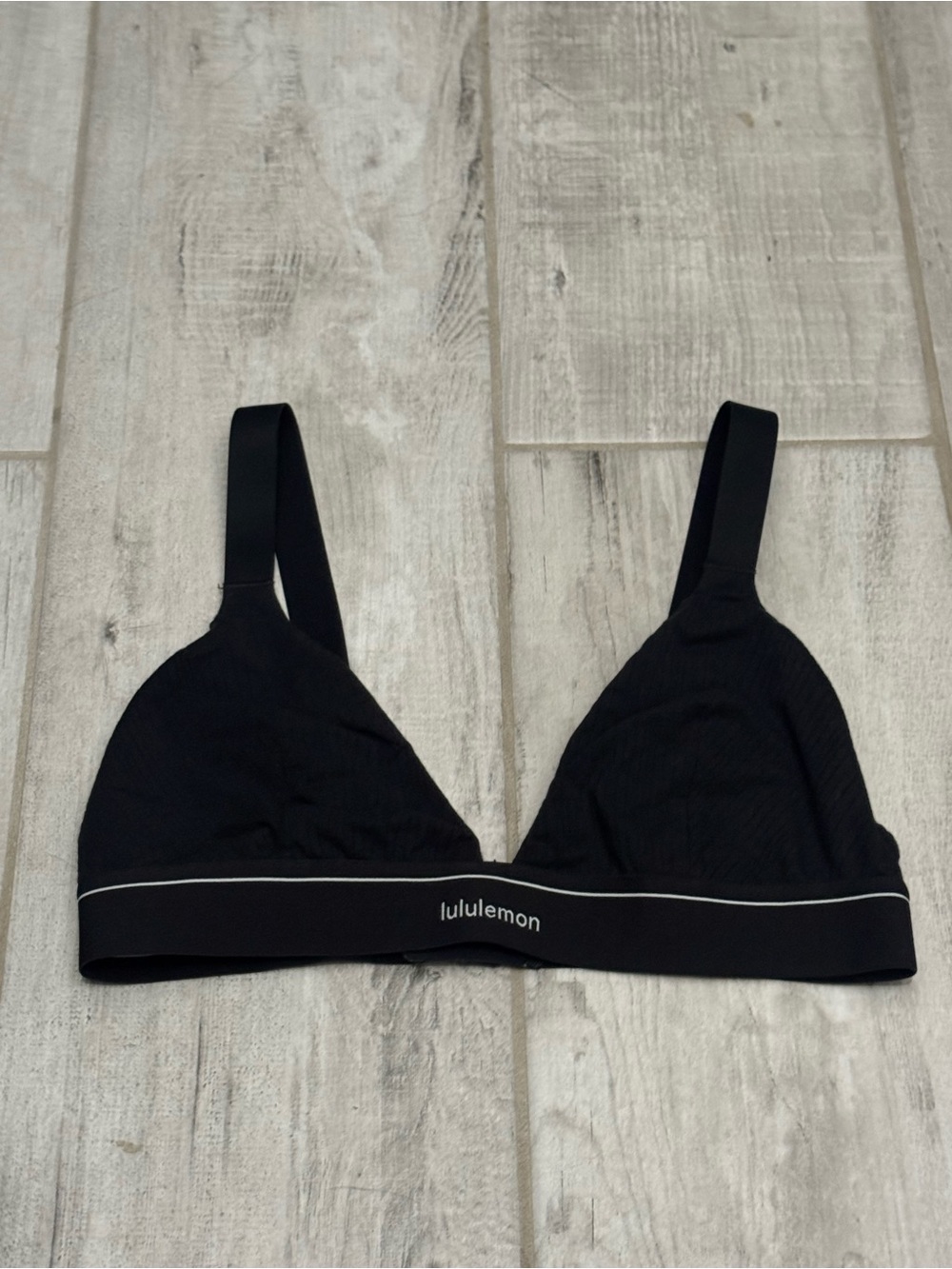 lululemon athletica black stretch cotton rib bralette